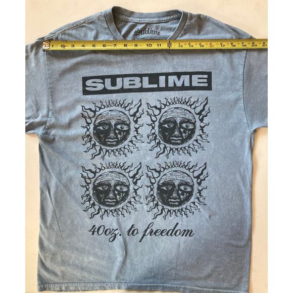 Sublime 40oz. to Freedom Retro Sun Band Tee Blue 2023 Album Art Size L - Picture 4 of 6